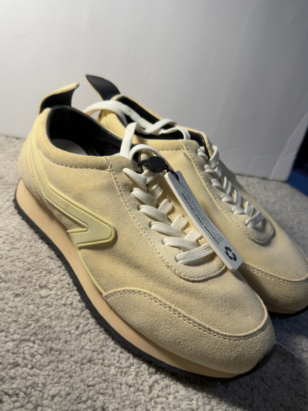 rag & bone Men's Suede Sneakers in Pale Yellow